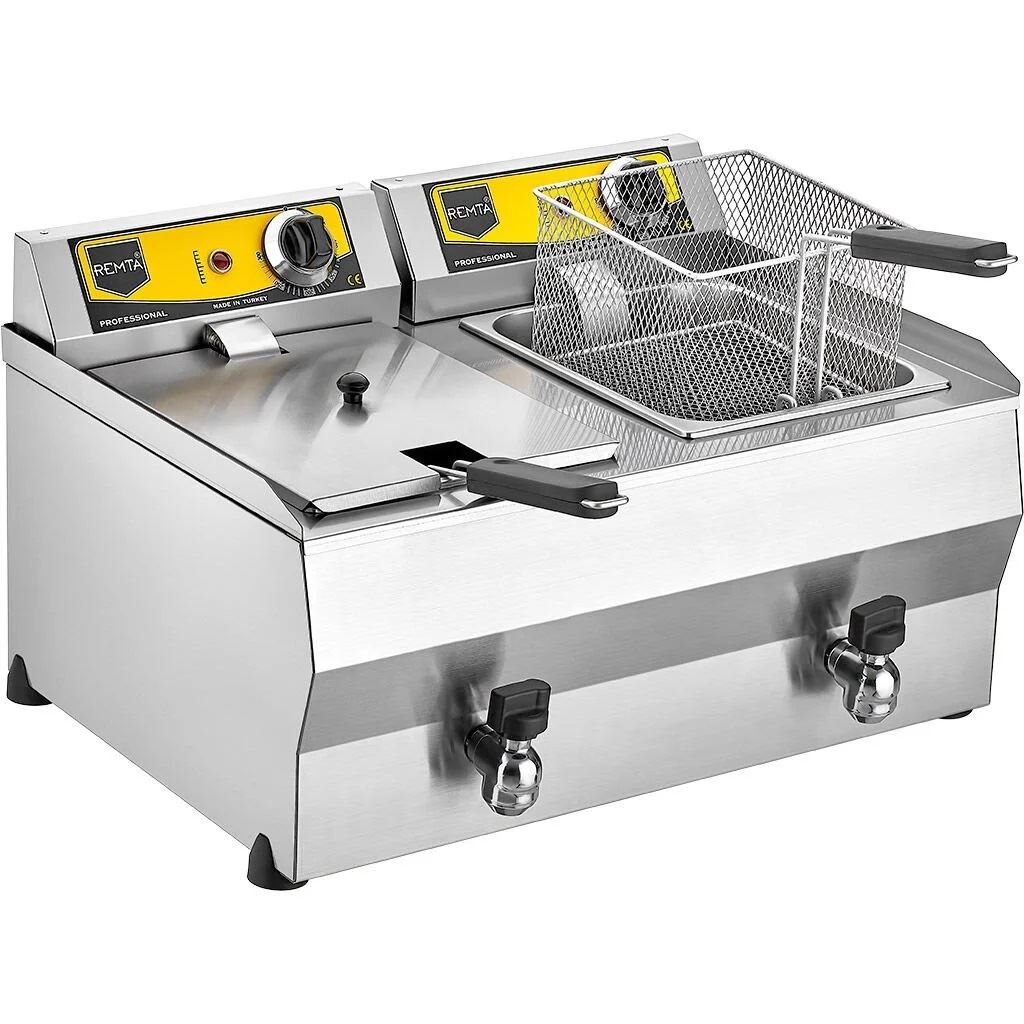 8+8 lt Yağ Tahliye Musluklu Elektrikli Fritöz