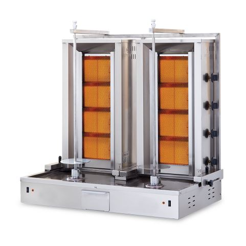 Twin Doner Machine with Gas Bottom Motor